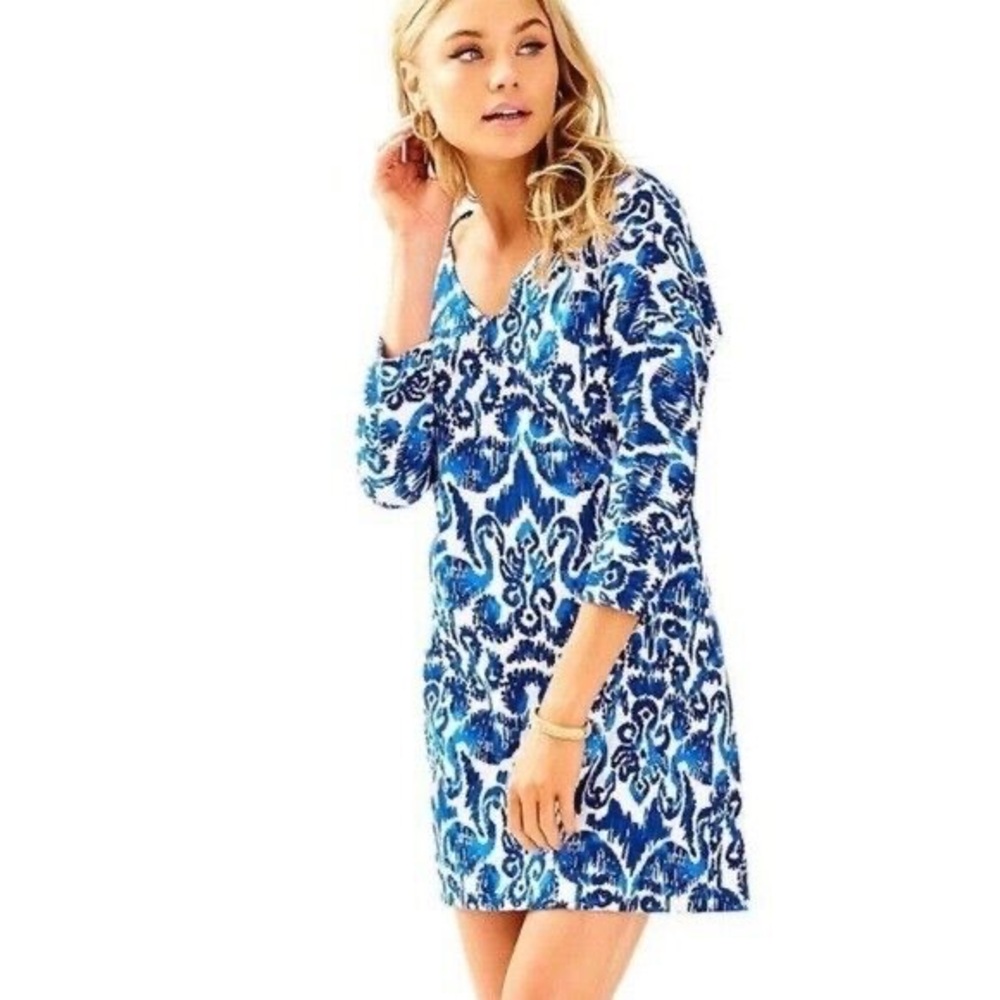 Lilly Pulitzer Cori Dress in Navy Beach Bathers, Small